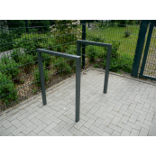 Lean-on hoop made of steel tube | Square tube, 60 x 40 mm | with cross bar | total width: 750 mm | hot-dip galvanized